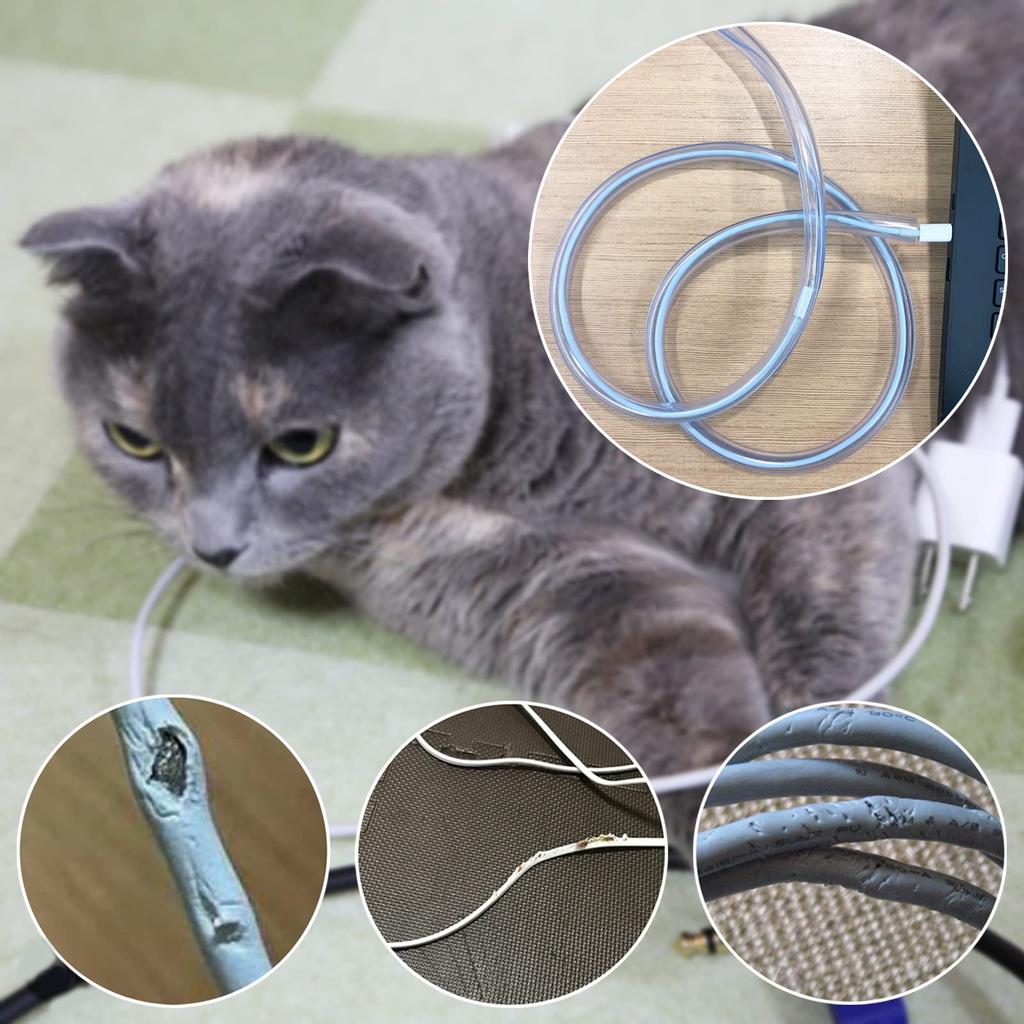 WJSD Pet Dog and Cat Cord Chewing Prevention Pet Cord Cover, 6M Pet Cable Cover, Cat Protection Cord Protector, Wiring Cover, Cat Cable Protection,