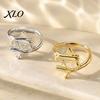 Golden Plated Ring Adjustable Open for Men Women, Silver Statement Ring, Lightweight Finger Non Tarnish Alloy Jewelry Gift Him Her