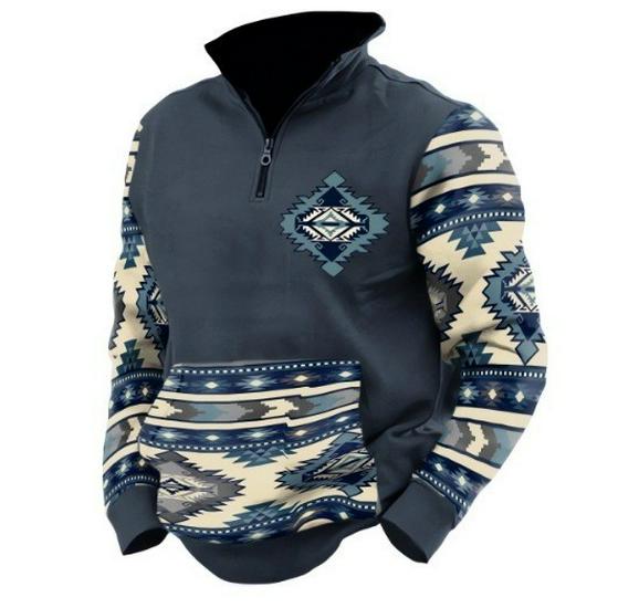 Мужская толстовка Xiyin с полумолнией и вафельной вязкой - Осенне-зимний стиль