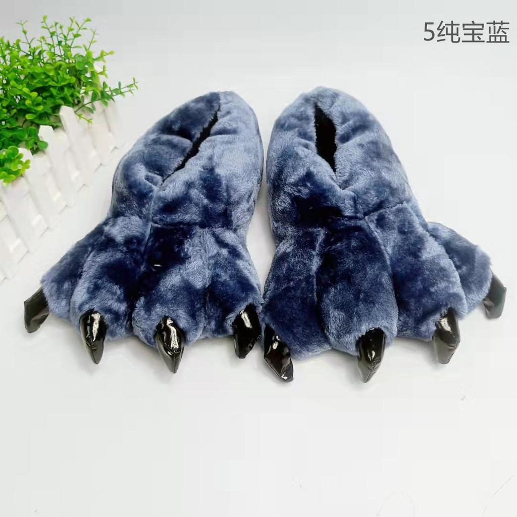 Designer Bear Paw Shoes for Women Winter Fur Slip On Sneakers Woman Chunky Gray Claw Plush Slides Home Floor Shoes