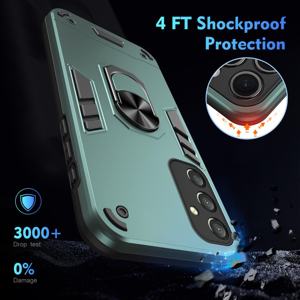 For Samsung Galaxy A57 A56 A36 A37 A17 A07 A06 5G Cover Ring Holder Armor Shockproof Phone Case Protect PC Hard Shell Back Cover