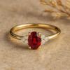 Oval Ruby Red Gemstone Gold Plated Ring for Women – Elegant Luxury Jewelry