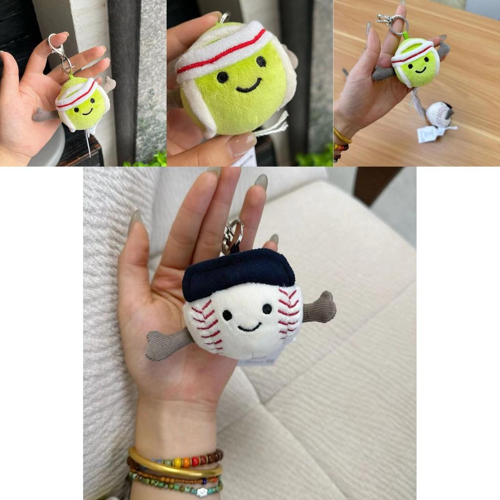 Очаровательный плюшевый брелок в виде бейсбольного и теннисного мяча, милая мягкая игрушка в подарок для детей