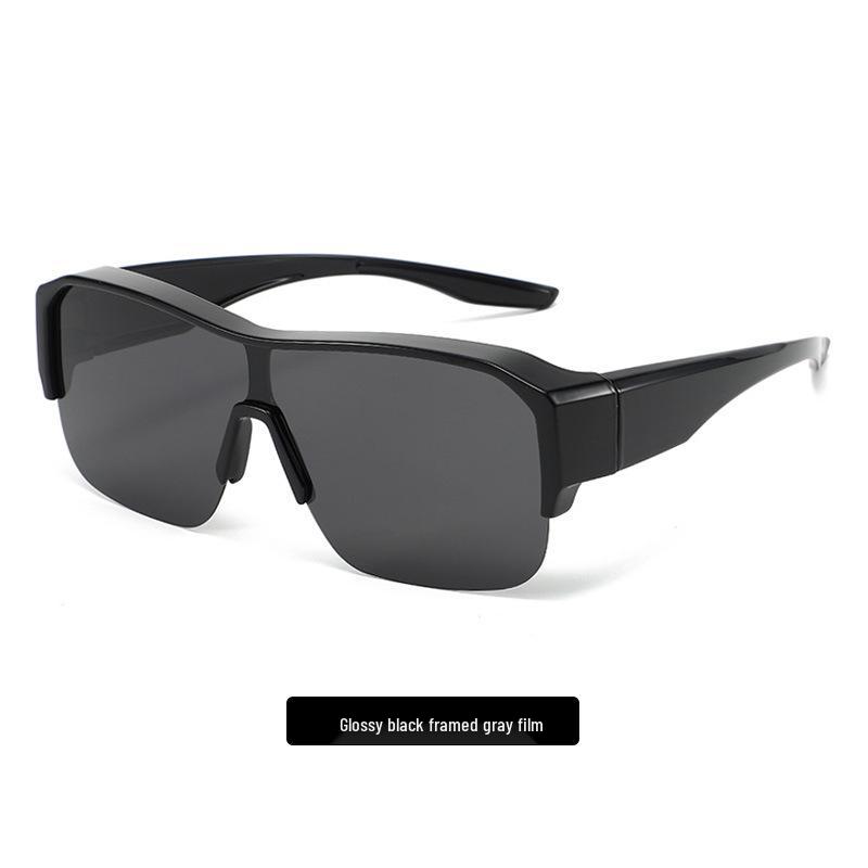 Женские ультралегкие поляризационные велоочки с полуободком - Для ношения поверх очков по рецепту, Накладные, Защита от УФ