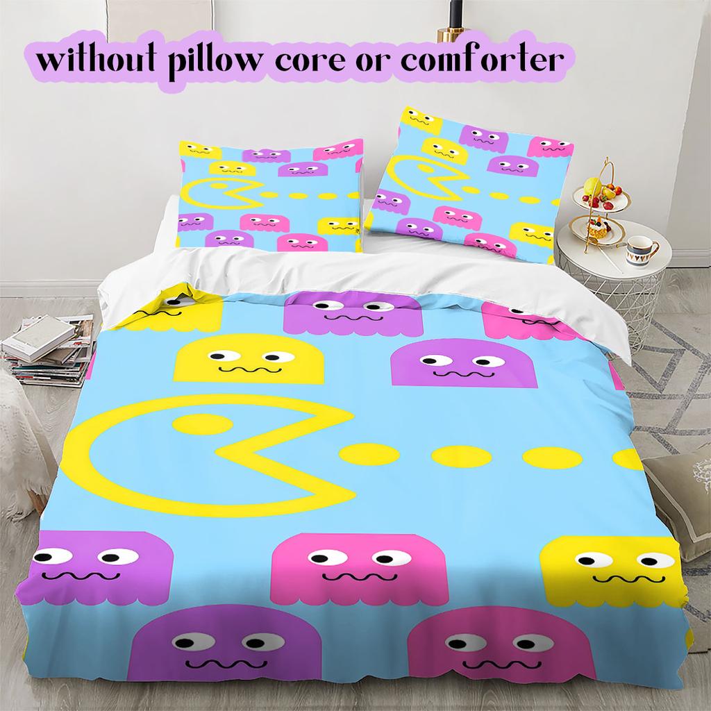 Мультяшные персонажи PacMan Постельное белье Extra Large Size Пододеяльник 3 шт. Мультяшный принт Детский подарок Различные размеры Дом