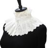 Fake Detachable Lace Ruff Stand Collar Cotton False Necktie Women Decor Elegant Blouse Faux Tops Shirt Ruffle Costume Tie