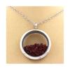 Pierres et Minéraux. Collier Rubis brut. Modèle Médaillon 20 mm. Couleur Argent.