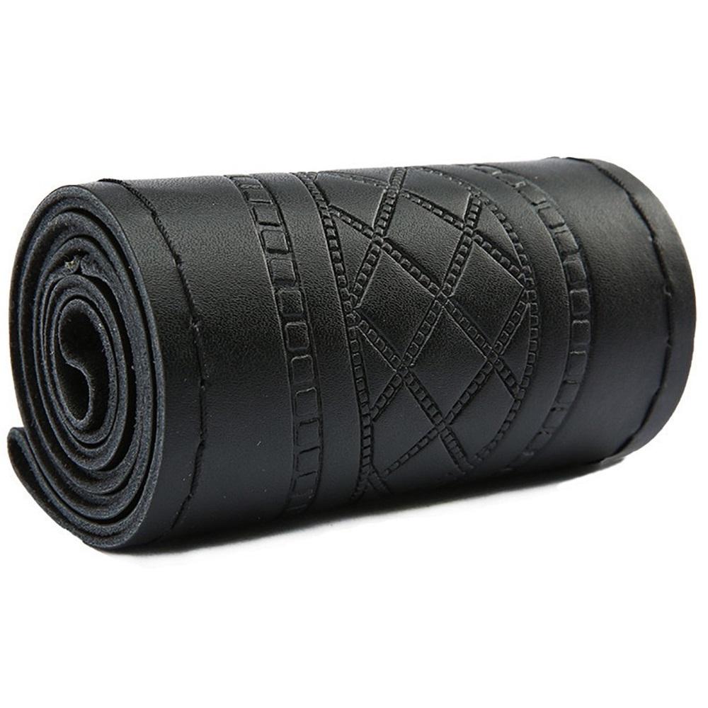38CM Leather Steering Wheel Cover,DIY Handmade Case With Needles and Thread Car Styling Accessories Volante Esportivo