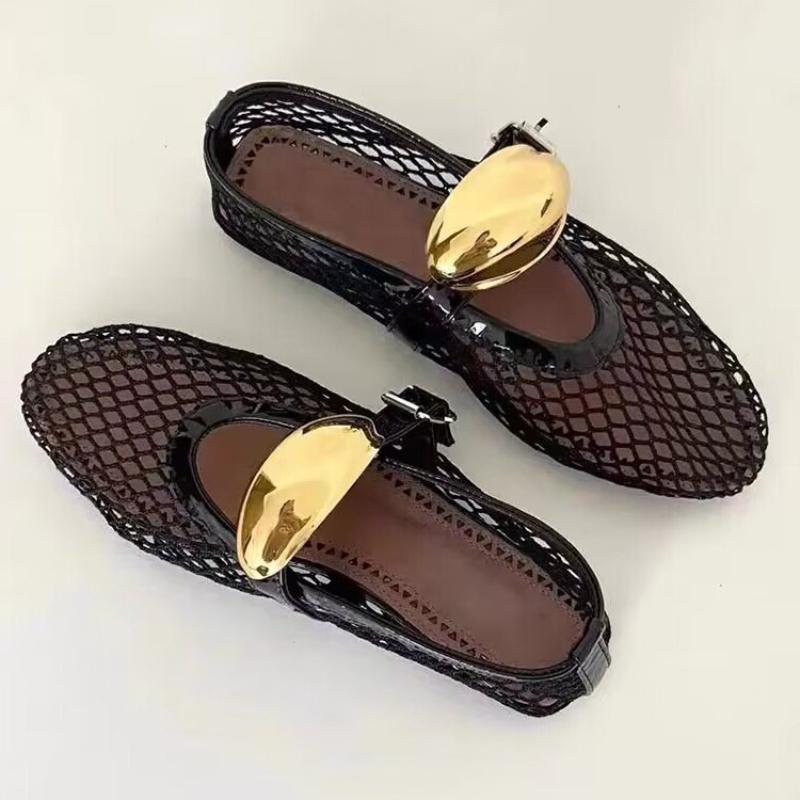 Мода 2024 года, сетчатые, полые, плоские, женские, удобные, прогулочные сандалии, элегантные, мокасины