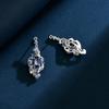 WUIHA Vintage 925 Sterling Silver 6 * 8 MM Sapphire High Carbon Diamonds Wedding Engagement Drop Dangle Earrings Fine Jewelry