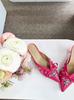 In The Balcony Amelia Crystal Ribbon Pointed Mule Pumps 4Cm