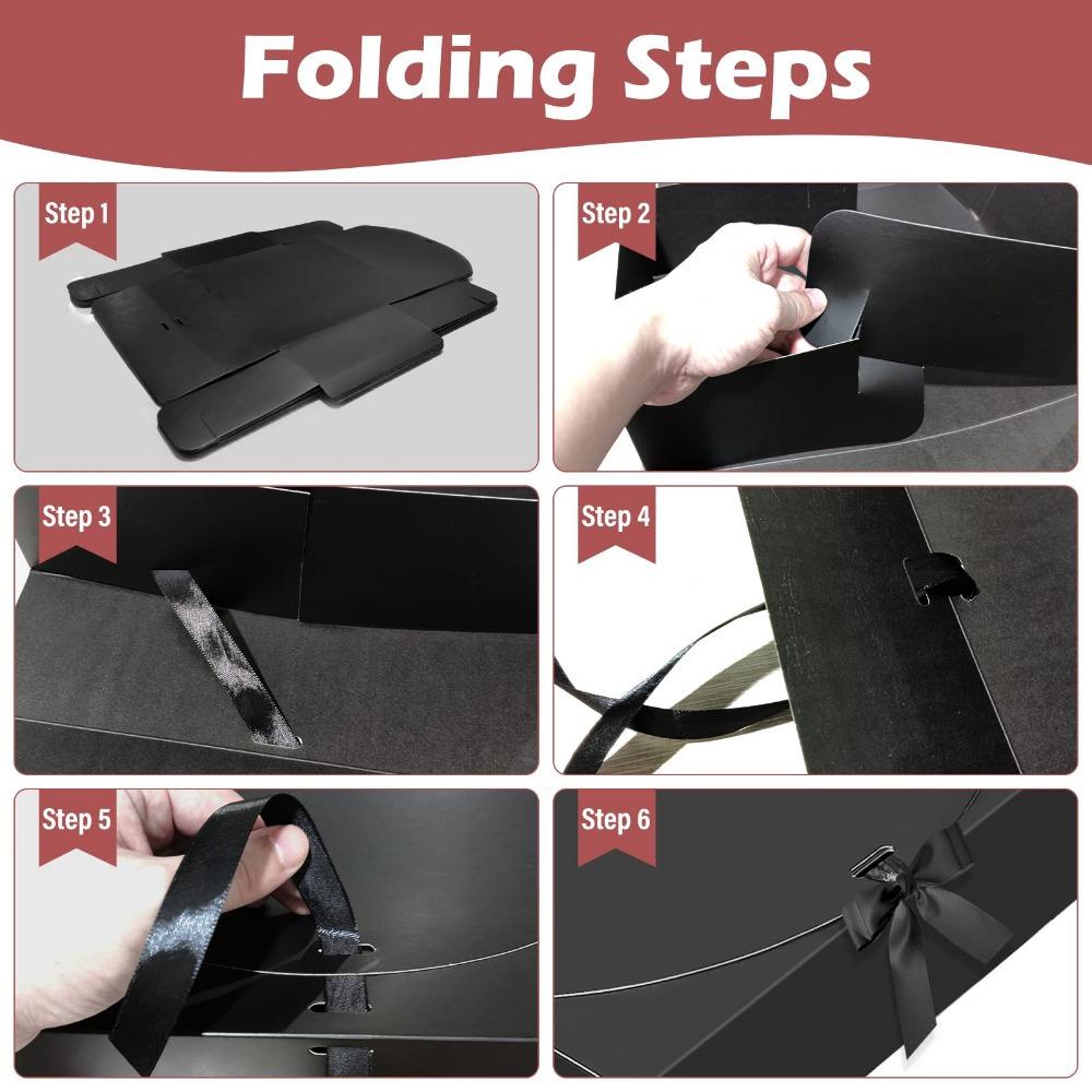 8 шт. черных подарочных коробок с лентами, коробки для предложений руки и сердца подружек невесты с крышками, роскошные квадратные коробки для угощений, подарочная упаковочная коробка для подарка на свадьбу, день рождения