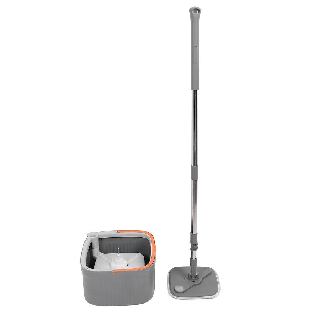 Набор из 2 ведер для швабры с вращающейся на 360 градусов микрофибровой шваброй для сухой и влажной уборки пола