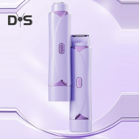 Женская электробритва с двумя головками, светодиодный дисплей, USB-перезаряжаемая, IPX7, водонепроницаемая, портативная, для лица, тела, зоны бикини, рук, ног, эпилятор, бритва