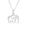 S925 Sterling Silver Thai Openwork Elephant Pendant Necklace for Women Teen