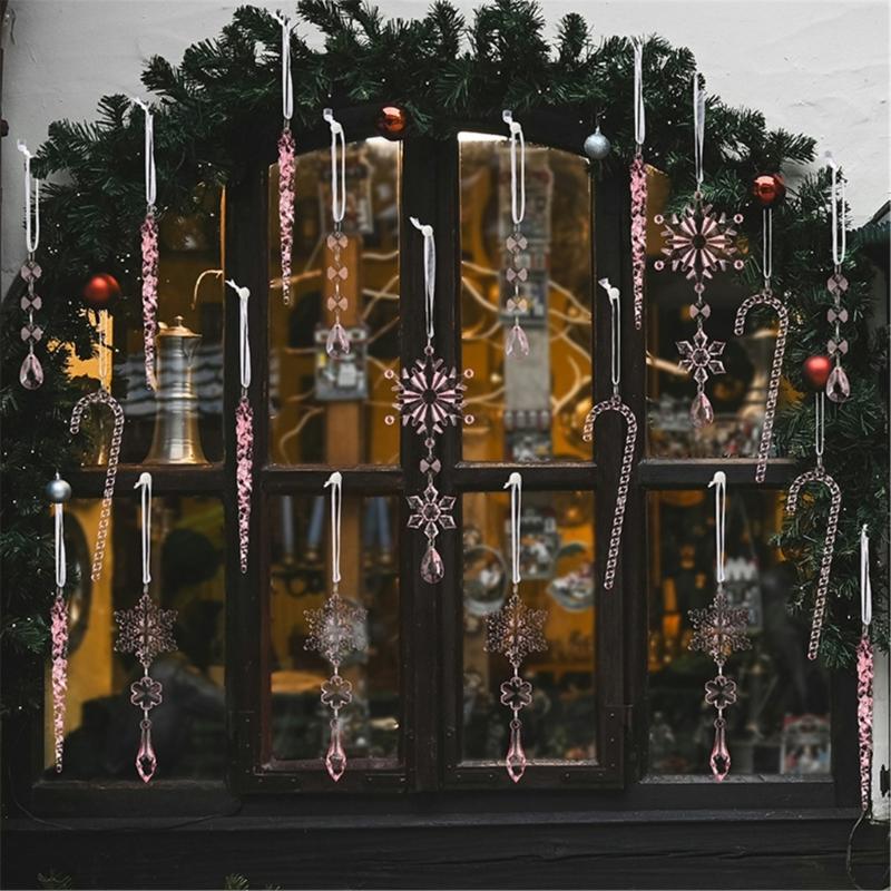 20 шт. Прозрачные ударопрочные сосульки Рождественские украшения Прочные портативные подвесные украшения для елки двери шторы Праздничное украшение