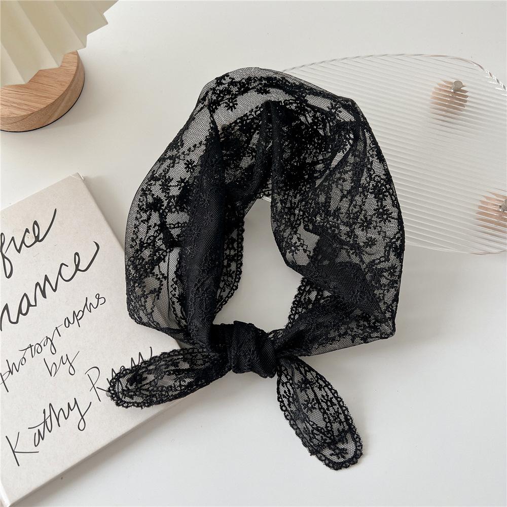 Хлопковый льняной кружевной треугольный шарф для женщин на весну, осень и лето, маленький цветочный маленький шарф, украшение на голову, тонкий стильный шелковый шарф