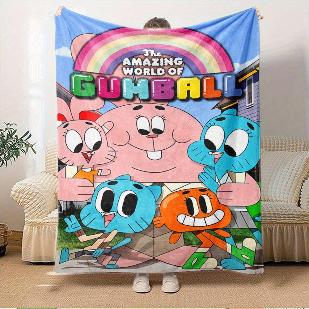 1pc Gumball,Anais,DarwinTheme Digital Printed Flannel Blanket, Super Soft Plush Fleece Bed Cover, Multi-Function Four Seasons Hypoallergenic