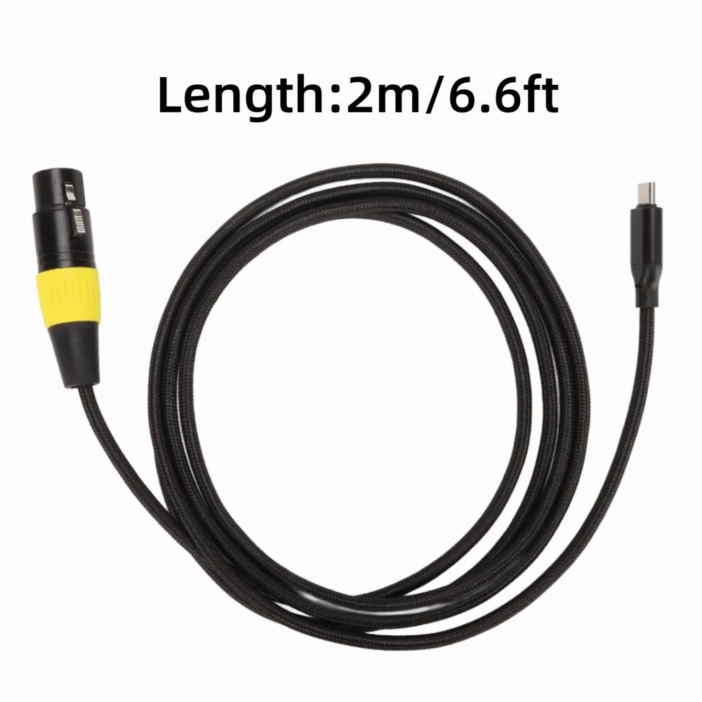 Flexible Type C Male to XLR Female Cable 3 Pin XLR USB C Microphone Cable  For Phone