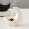 Crescent Moon Incense Burner Stick Holder Birthday Gift Ceramic Decoration Figurine for