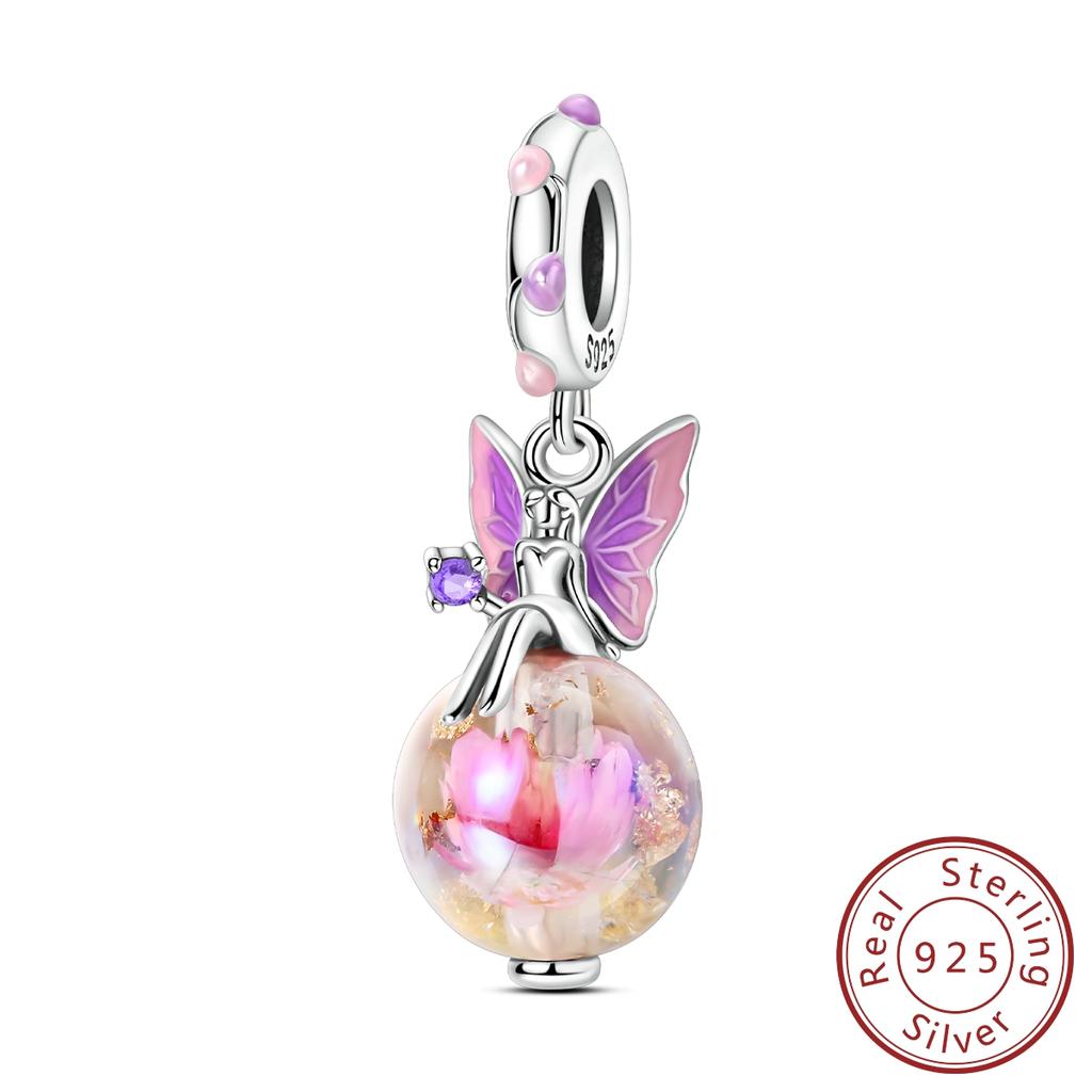 Настоящий медный шарм, подходит для браслета, бусина, сделай сам, оригинальная подвеска, бабочка, ангел, кошка, женские украшения