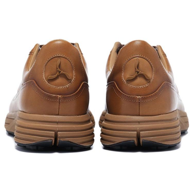 Li-Ning 1990 Commuter Series Простые удобные прочные повседневные туфли с низким верхом для повседневной носки Мужские повседневные туфли желто-коричневого цвета ALJT069-1