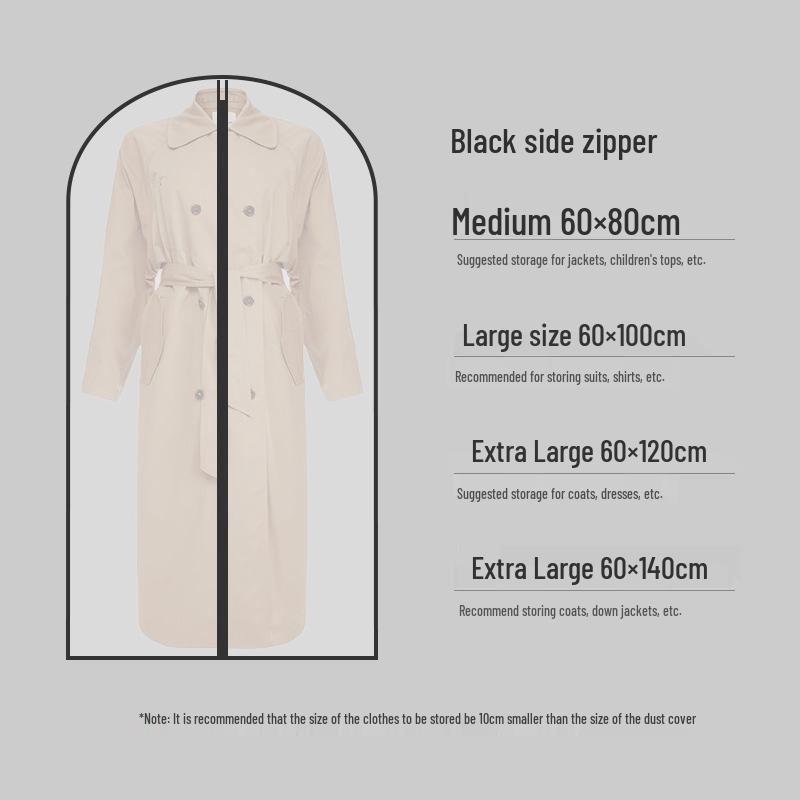 PEVA Clothes Dust Cover: Suit, Coat, and Jacket Storage Bag for Wardrobe and Travel