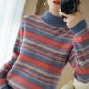 Autumn Winter Women Sweater Turtleneck Long Sleeve Warm Pullovers Fashion Stripe Knitwear Korean Bottoming Shirt Basic Jumper