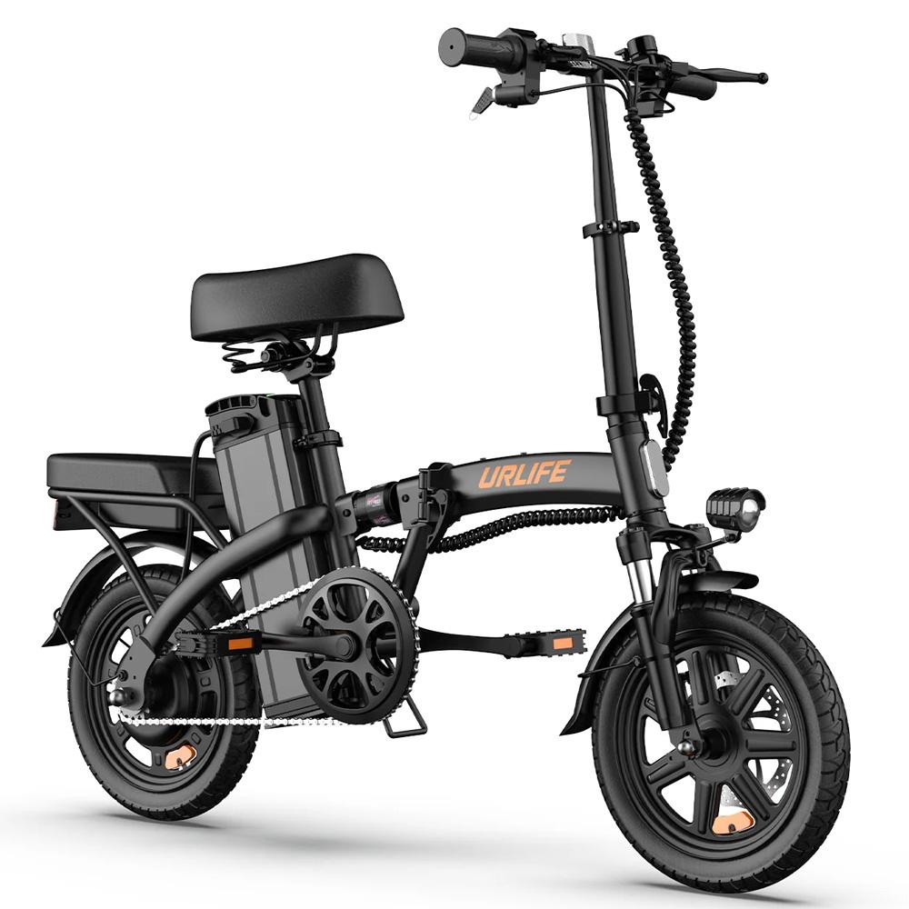 Складной электрический велосипед Urlife F1L, мотор 250 Вт, колеса 14 дюймов, городской электровелосипед, 48 В 7,8 Ач, двойные дисковые тормоза, максимальная нагрузка 120 кг, ЖК-дисплей