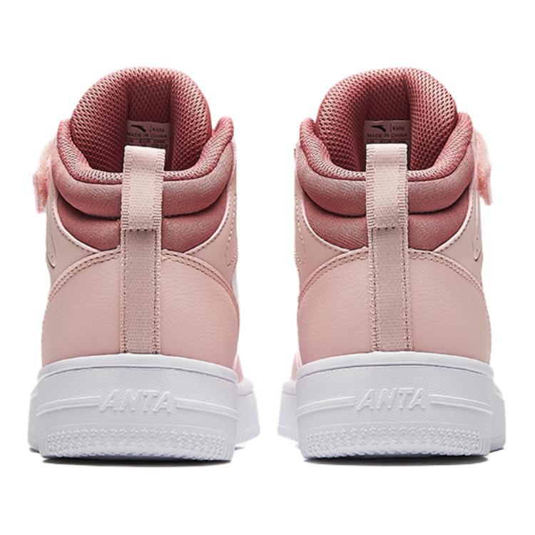 Anta Модные универсальные высокие детские кроссовки для скейтбординга, детские кроссовки белого и розового цвета A22438004-1