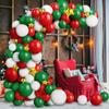 Red, White And Green Christmas Balloon Chain Set Christmas Day Atmosphere Decoration Party Decoration Balloons