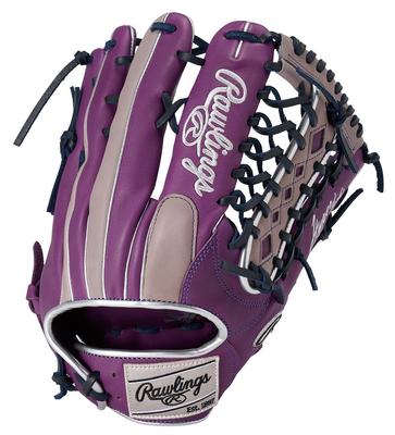 Rawlings Бейсбольная перчатка HYPER TECH COLOR SYNC для броска (GR5FHTCY719), Софтбол, Полевого игрока, Фиолетовый/Серый, 12,75 дюймов, Для левой руки