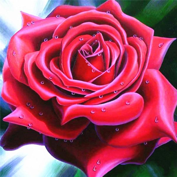 Алмазная вышивка Цветы Алмазная картина ручной работы Роза Изображение Стразы