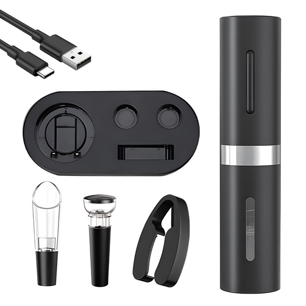 Electric Wine Opener Set Type-C Rechargeable Automatic Electric Wine Bottle Opener with Pourer /
