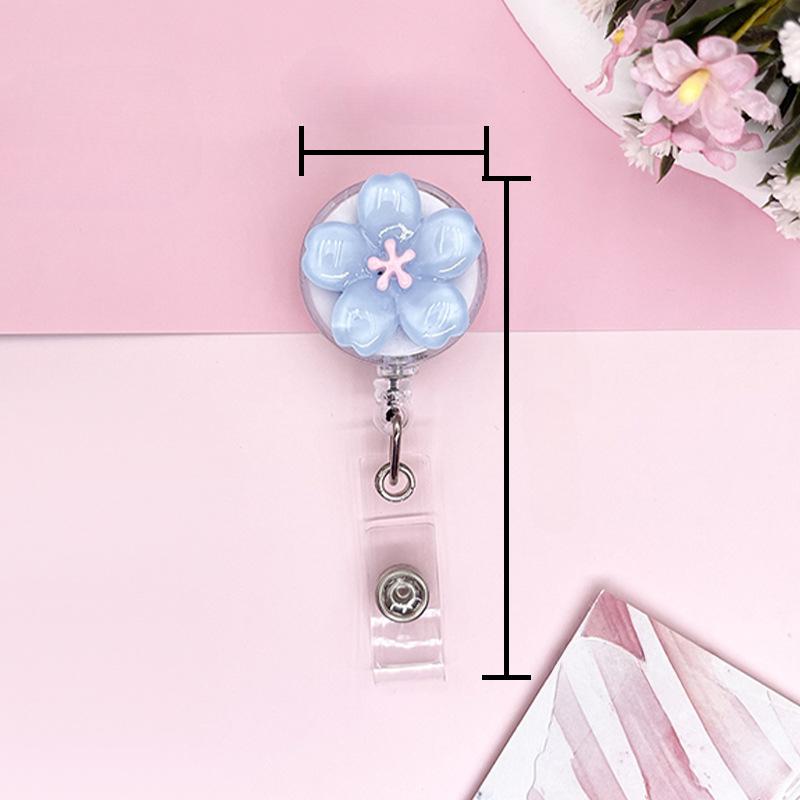 Милый прозрачный цветочный бейдж-ролик для женщин, выдвижной, с зажимом для ID-карты работника, держатель для бейджа с ID-картой врача, медсестры