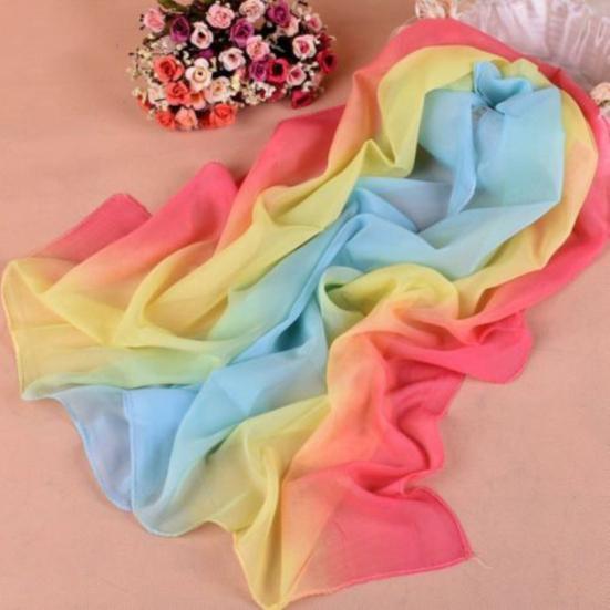 Женский шифоновый шарф с градиентом