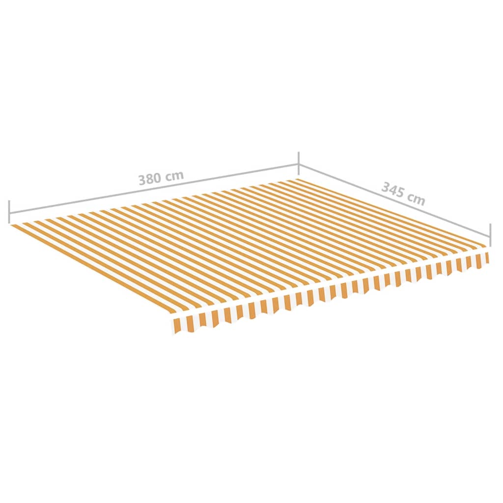 Yellow and White Awning Cover 4x3.5 m