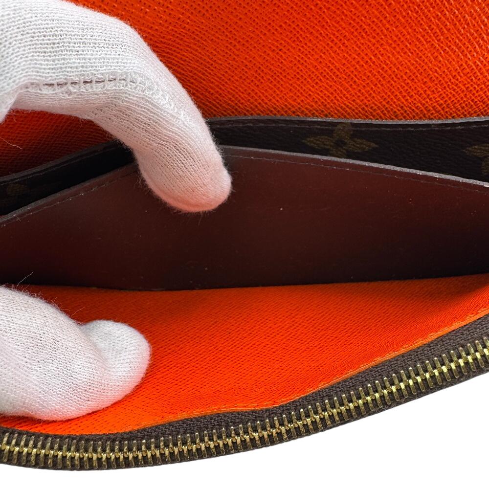 Louis Vuitton M61578 Кожаный кошелек Monogram Emily Коричневая кожа Женский Б/у