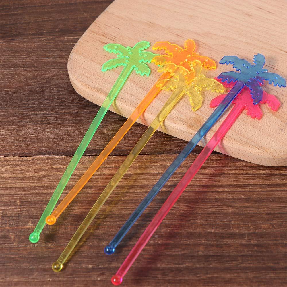 50pcs Colorful Coffee Beverage Stirrer Plastic Summer Juice Drink Stirrers Night-club Bar