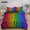 Luxury Leopard Print Bedding Sets Duvet Cover Twin Full Queen King Size Bed Soft Polyester Bedclothes for Kids Girls Women Gift