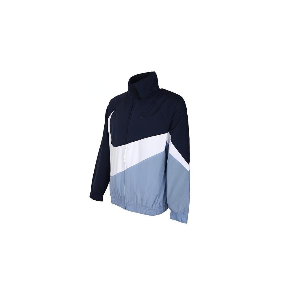 Nike Sportswear Contrasting Colors Large Logo Woven Stand Collar Jacket Blue Men's AR3133-451