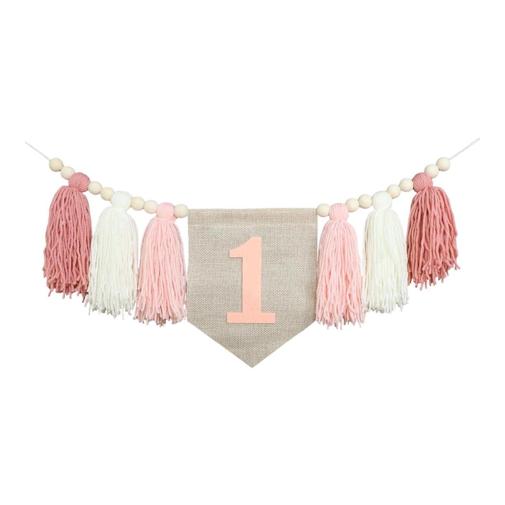 Баннер на стульчик для кормления Мальчики Девочки Украшение на день рождения Декор детской комнаты Реквизит для фото на день рождения 1 Баннер на день рождения для стульчика для кормления