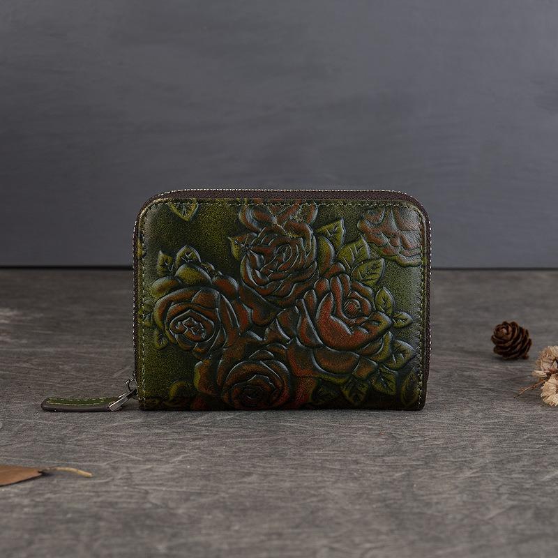 Card Bag Women's Vintage Embosed Coin Purse Mini Large Capacity Multi-card Slot
