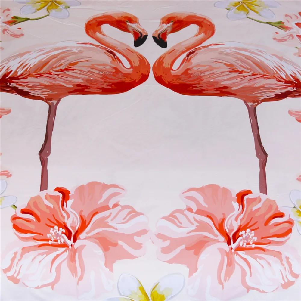 Lovers Flowers Flamingo Bedding Set Comfortable Duvet Cover Sets Bed Linens For Women Twin Full Queen King Size 260x220 US EU AU