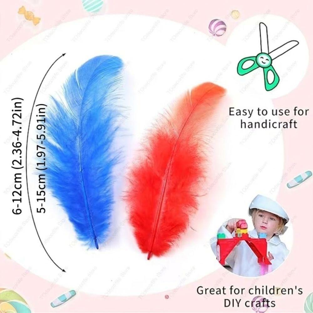 50PCS Colorful Natural Goose Feathers Natural Feather Colored Feathers DIY Home Crafts