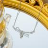 Hot Selling Ribbon Bow with Micro-set Zircon Super Flash Necklace Light Luxury Women