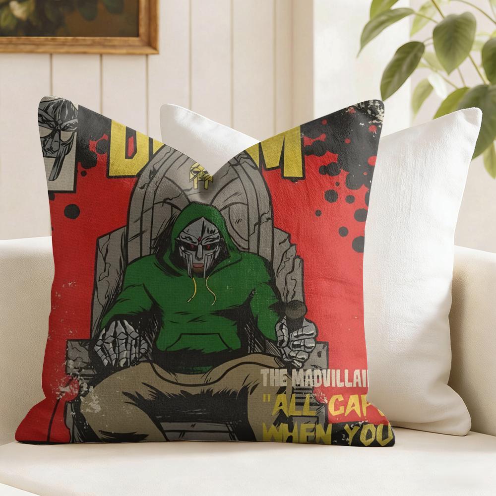 MMF DDoom Rapper Cushion Cover Eco Linen Pillow Case DoubleSided Print Breathable Durable Zipper Home Decor Gift