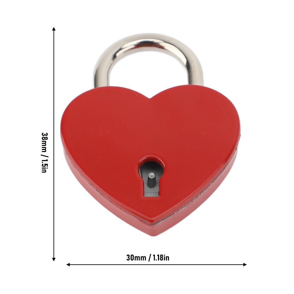 4sets Zinc Alloy Heart Padlock 38x30mm Heart Shaped Padlock Mini Padlock  For Wallets Handbags