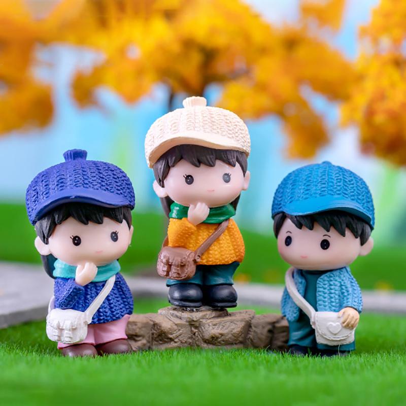 Mini Doll Figurines Lovers Figures Couple Miniature Decor Boy Girl Model For Fairy Garden Home Ornaments Valentine'S Day Gift