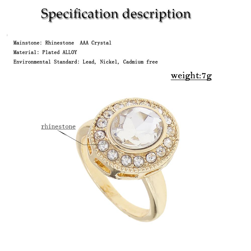 Gold Color Arabic Bangles&Ring Sets Side Open Cuff Bracelet Women Crystal Charm Bracelet Wedding Jewelry